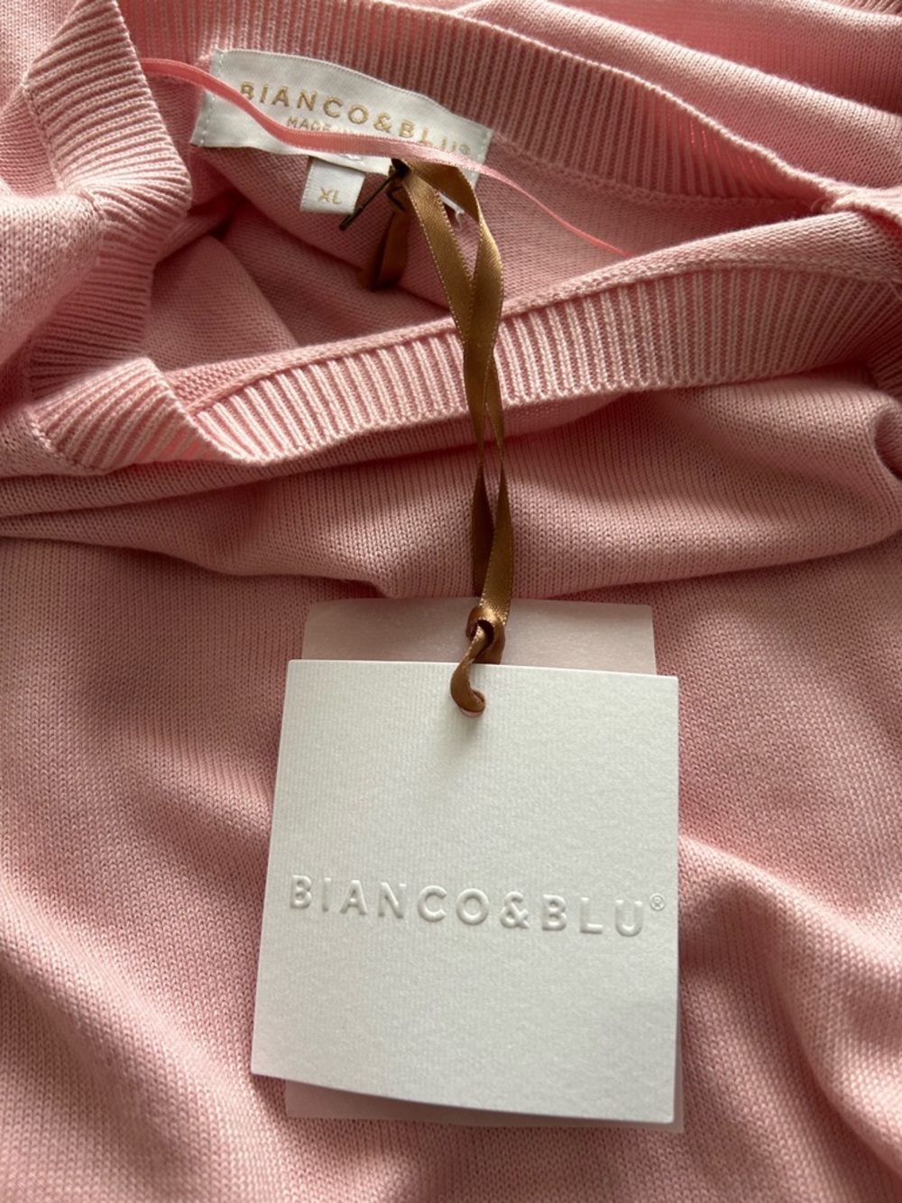 NWT Bianco & Blu Italian Cotton/Modal Short-Sleeved Sweater